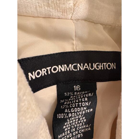 NWT Y2K Norton McNaughton White/Gold Jacquard Floral Blazer Jacket Size 16 - Picture 3 of 5